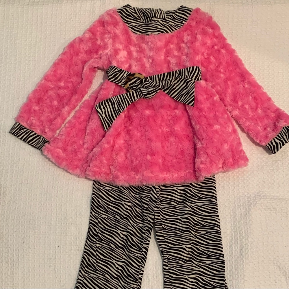 Pink and zebra print matching set